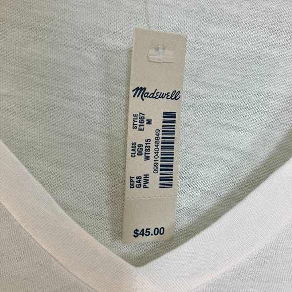 Madewell NWT anthem long sleeve v-neck tee white size medium - Picture 4 of 8